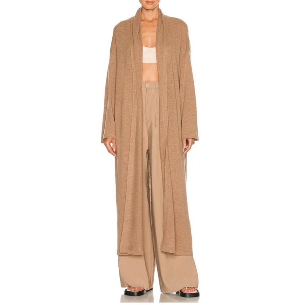 Weekend Stories Revolve Wool Yak Reed Blend Long Cardigan Duster Medium